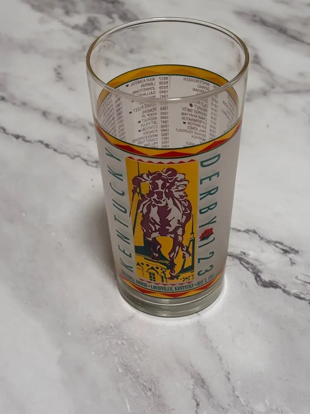 1997 Kentucky Derby Official 123 Churchill Downs Vintage Julep Glass Louisville